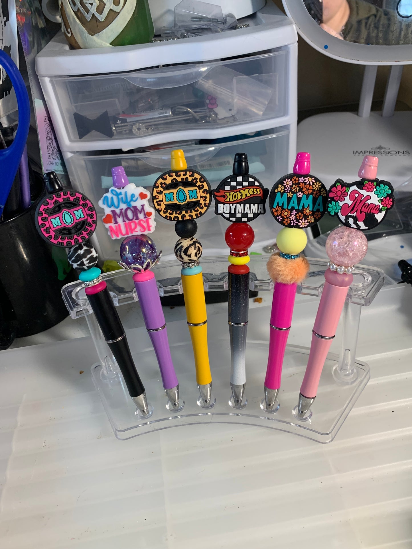 Beaded pens